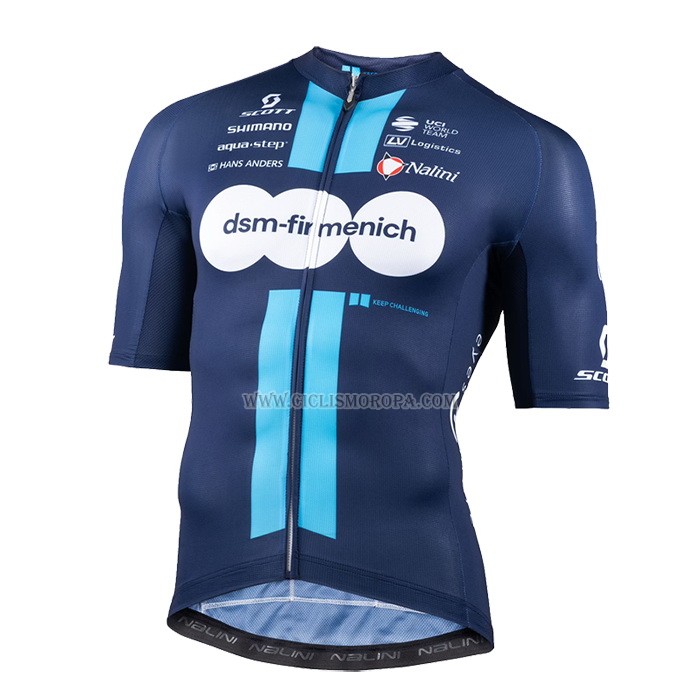 2023 Ropa Ciclismo DSM Azul Mangas Cortas y Culotte Corto